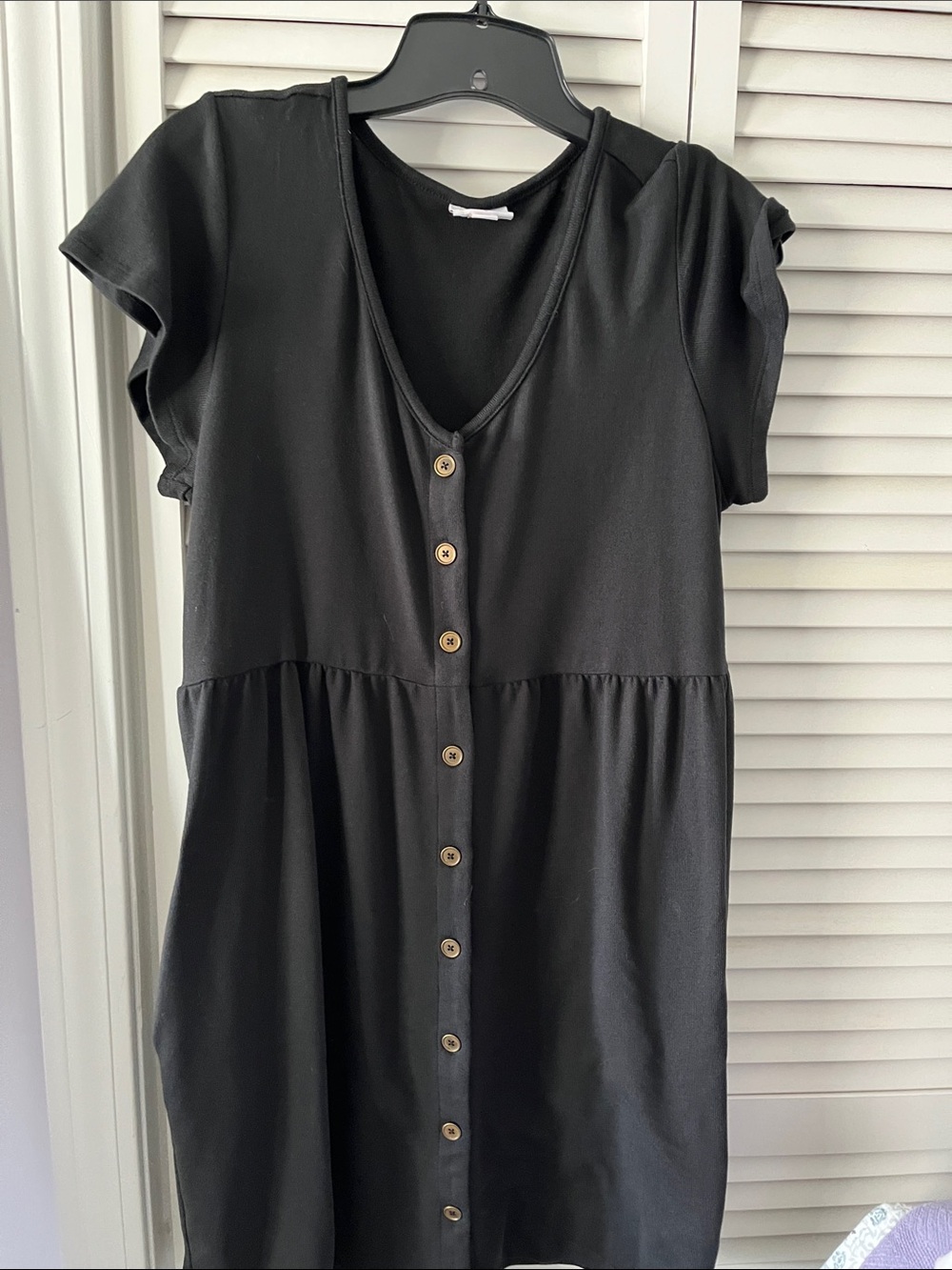 LuLaRoe Black Top with Rainbow Logo Detail